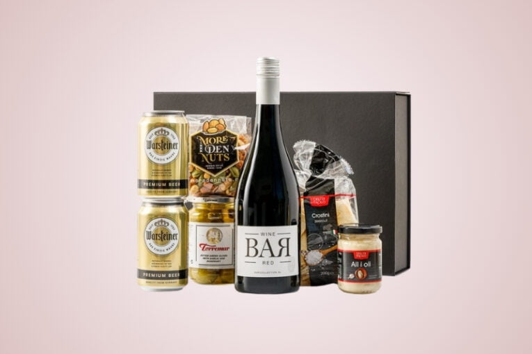 Greetz borrel borrelbox met bier wijn en snacks