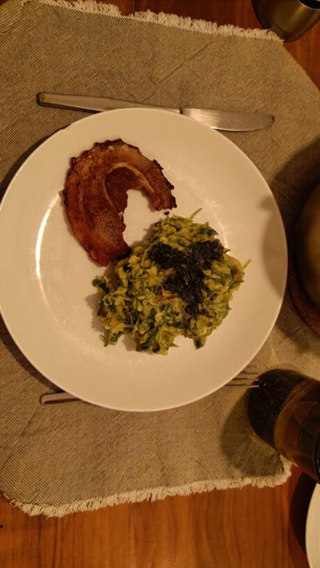 Postelein stamppot + speklap ekomenu