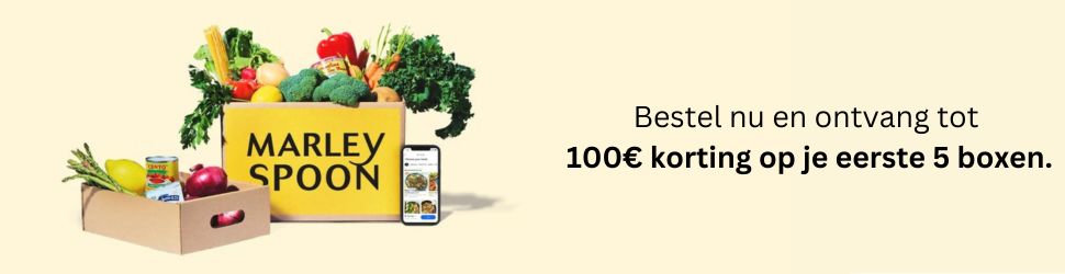 Marley Spoon aanbieding voor €100 korting op je eerste 5 boxen