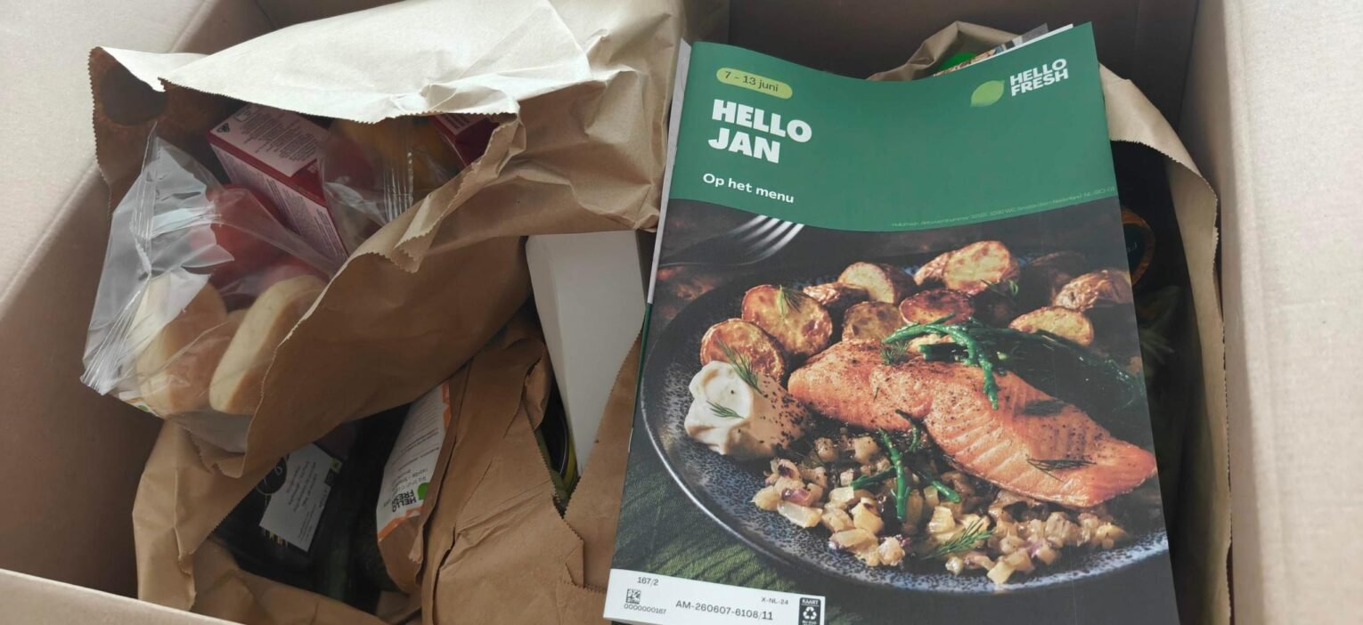 Menukaart en recepten in de HelloFresh doos