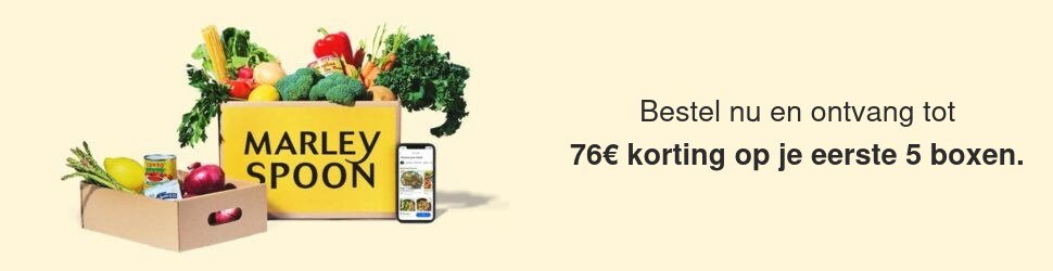 Marley Spoon: tot €76 korting op je eerste 5 boxen